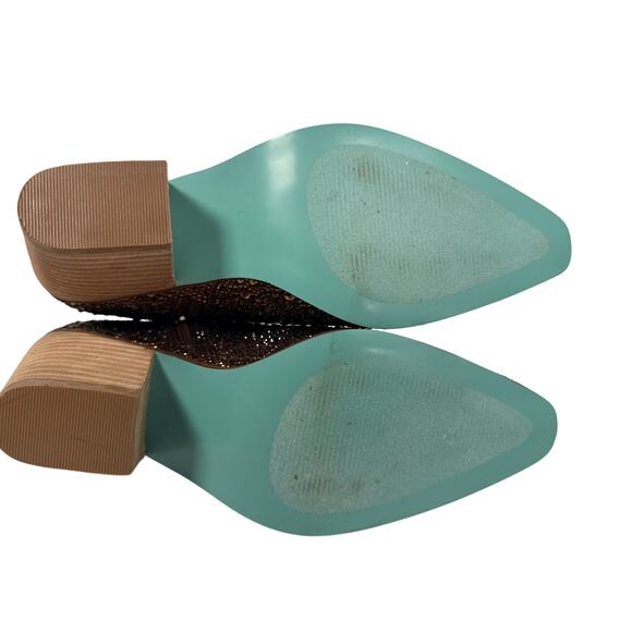 Betsey Johnson Western Boots Diva Womens 8 Shiny Brown Rhinestones Pointed Toe - Picture 10 of 13